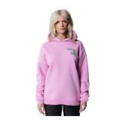 Logo Wave Clean Oversized Hoodie Colourful Rebel , Pink , Dames