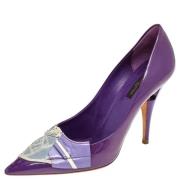 Pre-owned Leather heels Louis Vuitton Vintage , Purple , Dames