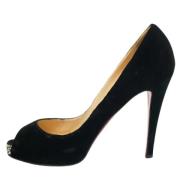 Pre-owned Velvet heels Christian Louboutin Pre-owned , Black , Dames