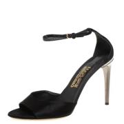 Pre-owned Satin sandals Salvatore Ferragamo Pre-owned , Black , Dames