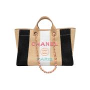 Pre-owned Canvas totes Chanel Vintage , Beige , Dames