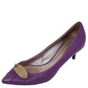 Pre-owned Leather heels Versace Pre-owned , Purple , Dames