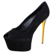 Pre-owned Suede heels Giuseppe Zanotti Pre-owned , Black , Dames