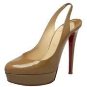 Pre-owned Leather sandals Christian Louboutin Pre-owned , Beige , Dame...