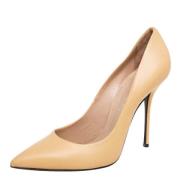 Pre-owned Leather heels Casadei Pre-owned , Beige , Dames
