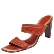 Pre-owned Leather sandals Celine Vintage , Orange , Dames