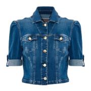 Korte mouwen crop denim jack Kocca , Blue , Dames