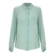 Klieke damesblouse met borstzakje Kocca , Green , Dames