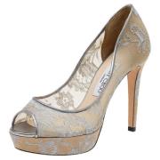 Pre-owned Lace heels Jimmy Choo Pre-owned , Gray , Dames