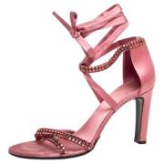Pre-owned Satin sandals Gucci Vintage , Pink , Dames