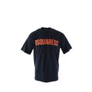 Heren Trendy Blauw T-shirt Dsquared2 , Blue , Heren