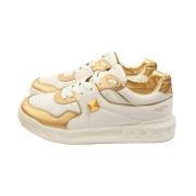 Witte/Gouden Sneakers voor Heren Valentino , White , Heren
