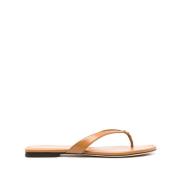 Klassieke Leren Flip Flop Tory Burch , Brown , Dames