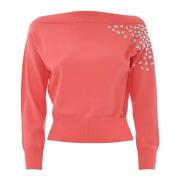 Jumper met boothals en str Kocca , Orange , Dames