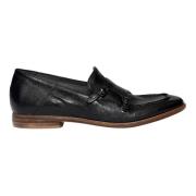 Zwarte Leren Mocassins met Dubbele Gespsluiting Hundred100 , Black , D...