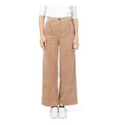 Beige Broek met Rits en Knoopsluiting Jacqueline de Yong , Beige , Dam...