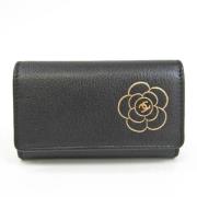 Pre-owned Leather wallets Chanel Vintage , Black , Dames