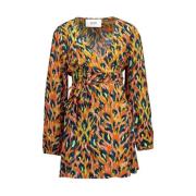 Speelse Oranje Jurk met All Over Print Silvian Heach , Multicolor , Da...