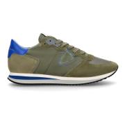 Blauw Groen Nylon Leren Sneakers voor Heren Philippe Model , Green , H...