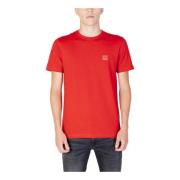Rode Korte Mouw T-shirt voor Heren Hugo Boss , Red , Heren