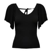 Zwart T-shirt met korte mouwen Only , Black , Dames