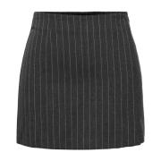 Grijze Pinstripe Rok met Ritssluiting Only , Gray , Dames