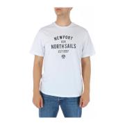 Witte korte mouw T-shirt North Sails , White , Heren