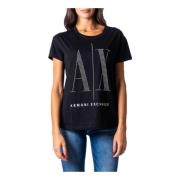 Zwart Print T-shirt Armani Exchange , Black , Dames