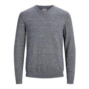 Blauwe Marl Gebreide Trui met Lange Mouwen Jack & Jones , Blue , Heren