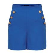 Lichtblauwe Shorts met Knopen Only , Blue , Dames