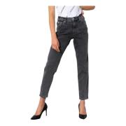 Grijze Rits en Knoop Dames Jeans Calvin Klein Jeans , Gray , Dames