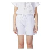 Witte Katoenen Shorts met Kant Sluiting Blauer , White , Dames