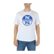 Witte Print Heren T-shirt North Sails , White , Heren