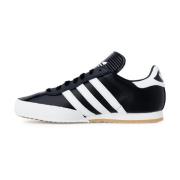 Gedrukte Leren Sneakers met Rubberen Zool Adidas , Black , Dames