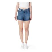 Blauwe Shorts met Rits en Knopen Levi's , Blue , Dames