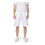 Witte Shorts met Vetersluiting en Zakken Moschino , White , Heren