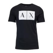 Zwart Print T-Shirt voor Heren Armani Exchange , Black , Heren