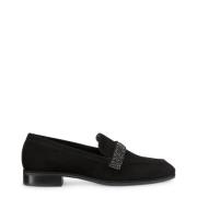 Loafer met Kristallen Versiering Stuart Weitzman , Black , Dames