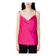 Fuchsia Cowl Neck Tank Top Vila , Pink , Dames