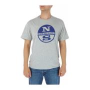 Grijze Print T-Shirt North Sails , Gray , Heren