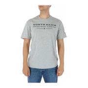 Grijze Katoenen T-shirt, Korte Mouwen, Ronde Hals North Sails , Gray ,...