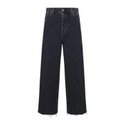 Zwarte Katoenen Jeans met Iconisch Logodetail Gucci , Black , Heren