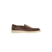 Bruine Suède Mocassins Santoni , Brown , Heren