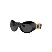 Zwarte zonnebril met originele accessoires Versace , Black , Dames