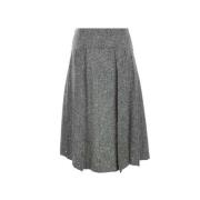 Grijze Geplooide Midi Rok met Studs en Metalen Oogjes Durazzi Milano ,...