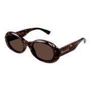 Bruin/Havana zonnebril, veelzijdig en stijlvol Gucci , Brown , Dames