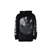 Zwarte hoodie met maanprint Valentino Garavani , Black , Heren