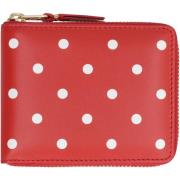 Polkadot Leren Portemonnee Comme des Garçons , Red , Heren