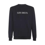 Katoenen Crew-Neck Sweatshirt Les Deux , Blue , Heren