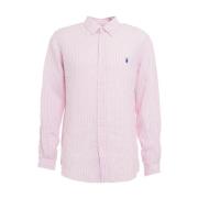 Linnen overhemd met logo borduursel Polo Ralph Lauren , Pink , Heren